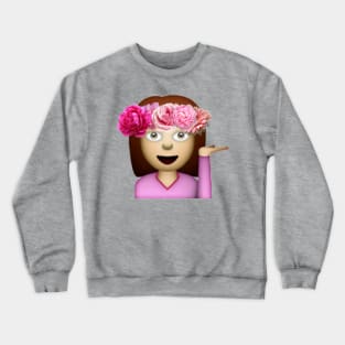 Emoji girl flower Crewneck Sweatshirt